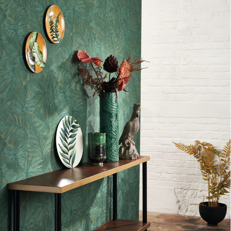Papier peint vinyle sur intissé Granada vert - Vegetals - Casadeco - VEGE86437474