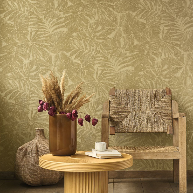 Papier peint vinyle sur intissé Granada gold - Vegetals - Casadeco - VEGE86432343