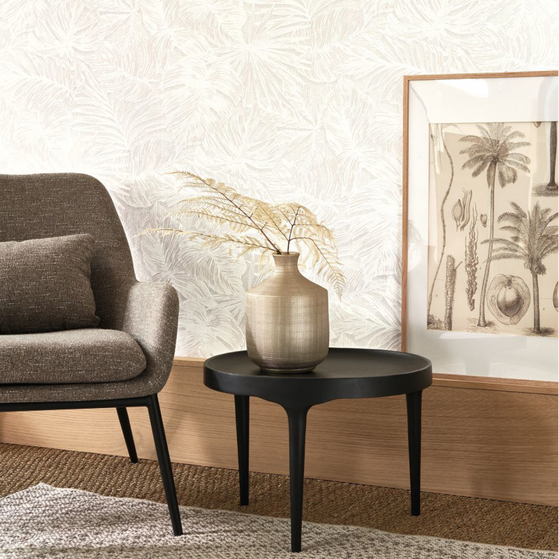 Papier peint vinyle sur intissé Granada blanc - Vegetals - Casadeco - VEGE86430292