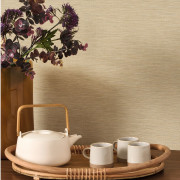 Papier peint vinyle sur intissé Boaco beige paille - Vegetals - Casadeco - VEGE201301515