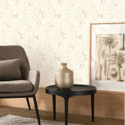 Papier peint vinyle sur intissé Yuto beige - Vegetals - Casadeco - VEGE201291111