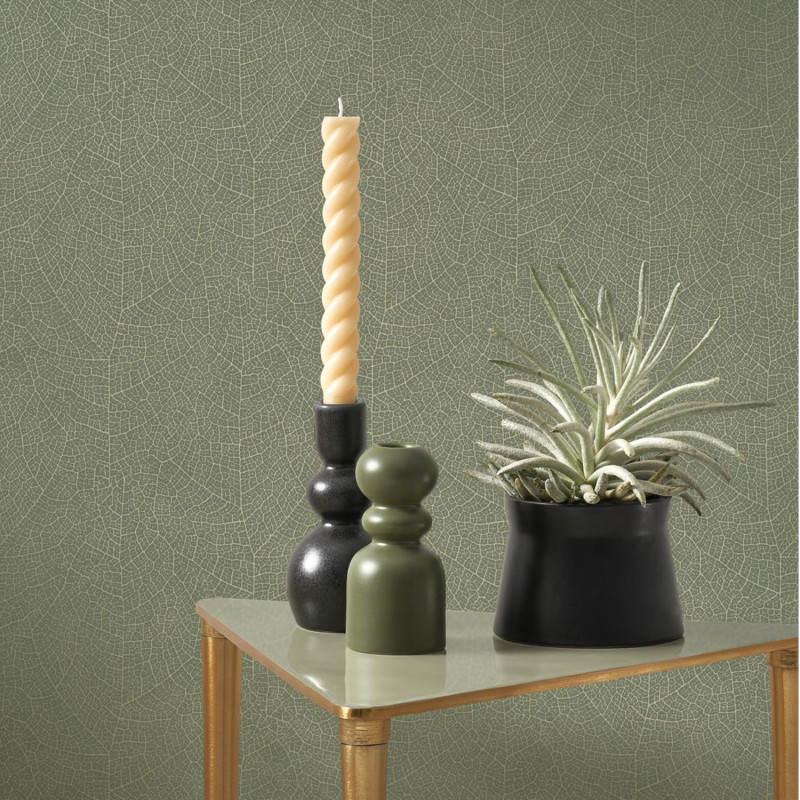 Papier peint vinyle sur intissé Nola vert eucalyptus - Vegetals - Casadeco - VEGE201287373