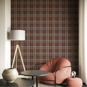 Papier peint intissé Tartan bordeaux - Maison Paradis - Lutèce - MP15578