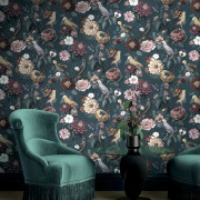Papier peint intissé Perroquet bleu vert - Maison Paradis - Lutèce - MP15547