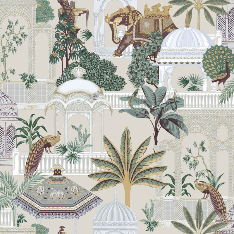 Papier peint intissé Parc Botanique bleu - Maison Paradis - Lutèce - MP15536