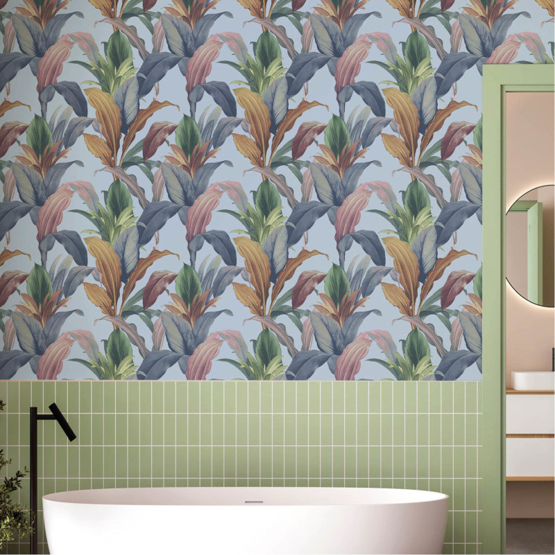 Papier peint intissé Ananas bleu ciel - Maison Paradis - Lutèce - MP15516
