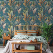 Papier peint intissé Ananas bleu turquoise - Maison Paradis - Lutèce - MP15515