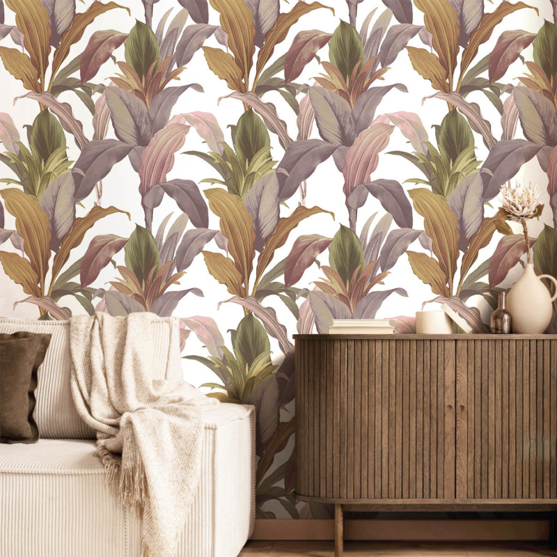 Papier peint intissé Ananas vert  et mauve - Maison Paradis - Lutèce - MP15514