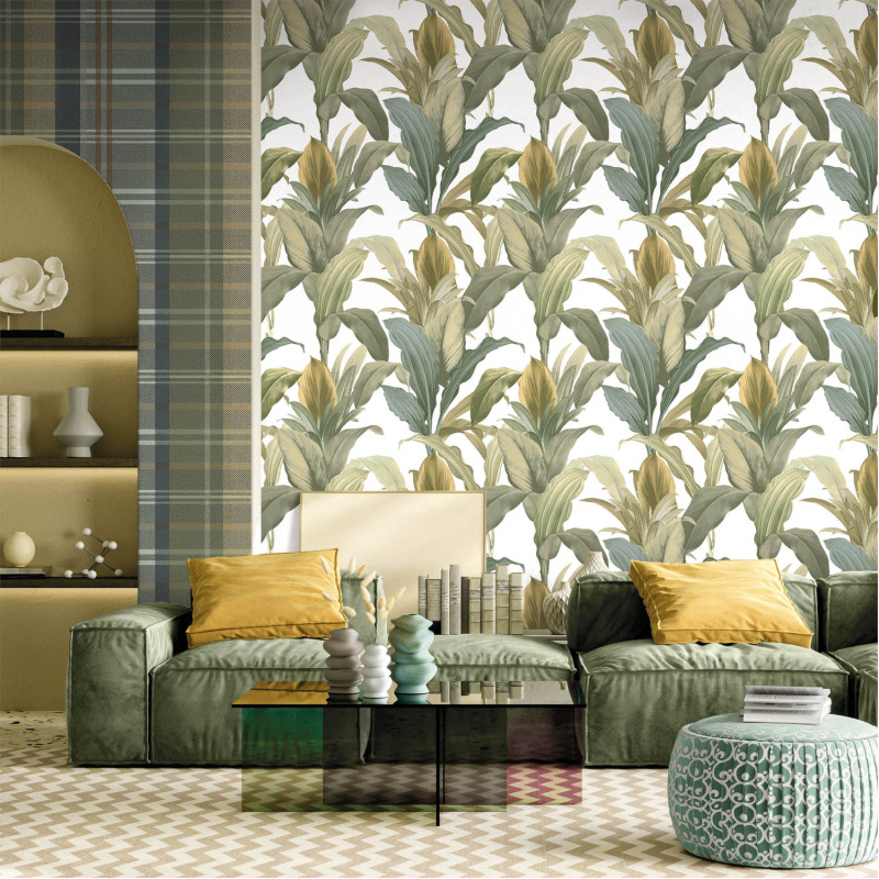Papier peint intissé Ananas vert - Maison Paradis - Lutèce - MP15513