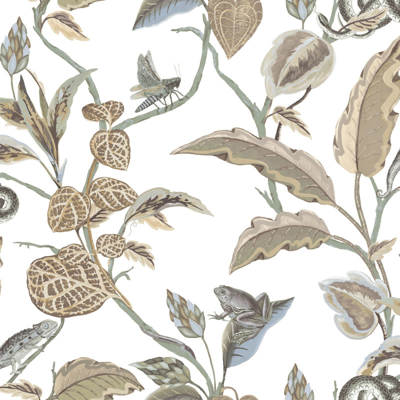 Papier peint intissé Botanique marron et vert - Maison Paradis - Lutèce - MP15506