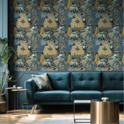Papier peint intissé Artémis bleu pétrole - Maison Paradis - Lutèce - MP15502
