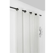 Rideau voilage à œillets Célestine uni rayé blanc - 150x280cm - Linder - 257-28