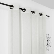 Rideau voilage à œillets Célestine uni rayé blanc - 150x280cm - Linder - 257-28