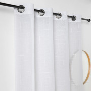 Rideau voilage à œillets Encelade uni carreaux blanc - 140x240cm - Linder - 258-10