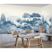 Panoramique vinyle sur intissé Maquis Corse bleu - 408x300cm - Panoramas 4 - Casamance - 76761426