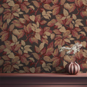 Papier peint intissé Canopy Feuillage marron rouge - Beaux-Arts - Lutèce - M1805
