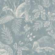 Papier peint intissé Woodland Toile de Jouy forêt bleu - Beaux-Arts - Lutèce - M1802