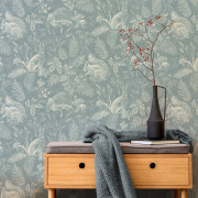 Papier peint intissé Woodland Toile de Jouy forêt bleu - Beaux-Arts - Lutèce - M1802