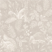Papier peint intissé Woodland Toile de Jouy forêt beige - Beaux-Arts - Lutèce - M1800