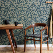 Papier peint intissé Marlow Oiseau Feuillage bleu - Beaux-Arts - Lutèce - M1818