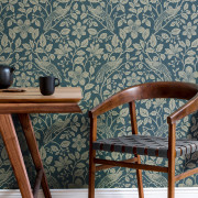 Papier peint intissé Marlow Oiseau Feuillage bleu - Beaux-Arts - Lutèce - M1818