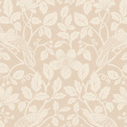 Papier peint intissé Marlow Oiseau Feuillage beige lin - Beaux-Arts - Lutèce - M1817