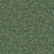 Papier peint intissé Winter Berry Baie rouge vert foncé - Beaux-Arts - Lutèce - M1844