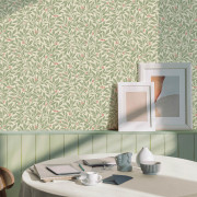 Papier peint intissé Winter Berry Baie rouge vert - Beaux-Arts - Lutèce - M1840