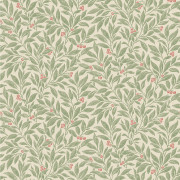 Papier peint intissé Winter Berry Baie rouge vert - Beaux-Arts - Lutèce - M1840