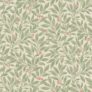 Papier peint intissé Winter Berry Baie rouge vert - Beaux-Arts - Lutèce - M1840