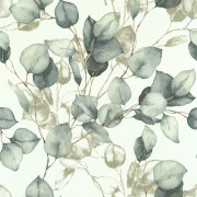 Papier peint vinyle sur intissé Léonie feuille eucalyptus vert - Les Essentiels - Lutèce - 11250204