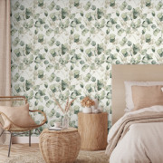 Papier peint vinyle sur intissé Léonie feuille eucalyptus vert - Les Essentiels - Lutèce - 11250204
