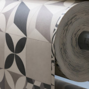 Sol PVC - Feliz 592 carreaux de ciment gris anthracite écru - Texmark - Prestige - IVC - rouleau 4M