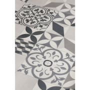 Sol PVC - Feliz 592 carreaux de ciment gris anthracite écru - Texmark - Prestige - IVC - rouleau 4M