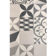 Sol PVC - Feliz 592 carreaux de ciment gris anthracite écru - Texmark - Prestige - IVC - rouleau 4M
