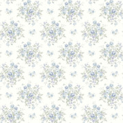 Papier peint intissé Mélina buisson de fleurs bleu porcelaine - Alice et Rose - Lutèce - VI81402