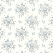 Papier peint intissé Mélina buisson de fleurs bleu porcelaine - Alice et Rose - Lutèce - VI81402