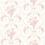 Papier peint intissé Éléanor médaillon vase fleuri bois de rose - Alice et Rose - Lutèce - VI81201