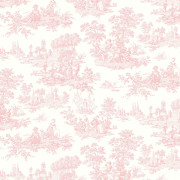 Papier peint intissé Églantine toile de Jouy rose - Alice et Rose - Lutèce - VI81001