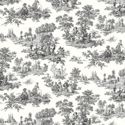 Papier peint intissé Églantine toile de Jouy noir réglisse - Alice et Rose - Lutèce - VI81000