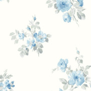 Papier peint intissé Celestia bouquet floral bleu - Alice et Rose - Lutèce - VI80912