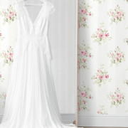 Papier peint intissé Celestia large rayure floral rose et beige - Alice et Rose - Lutèce - VI80901