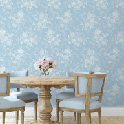 Papier peint intissé Seraphina composition florale bleu givré - Alice et Rose - Lutèce - VI80702