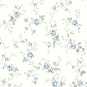 Papier peint intissé Audette rinceaux fleuris bleu porcelaine - Alice et Rose - Lutèce - VI80602