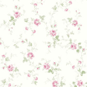 Papier peint intissé Audette rinceaux fleuris rose vert - Alice et Rose - Lutèce - VI80601