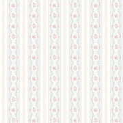Papier peint intissé Mirabelle rayure et médaillon de roses - Alice et Rose - Lutèce - VI80501