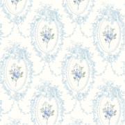 Papier peint intissé Nadine ornement floral bleu myosotis - Alice et Rose - Lutèce - VI80302