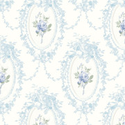Papier peint intissé Nadine ornement floral bleu myosotis - Alice et Rose - Lutèce - VI80302