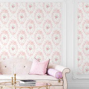 Papier peint intissé Nadine ornement floral rose blush - Alice et Rose - Lutèce - VI80301