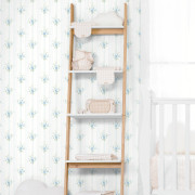 Papier peint intissé Luce fleuri bleu vert gris - Alice et Rose - Lutèce - VI80202